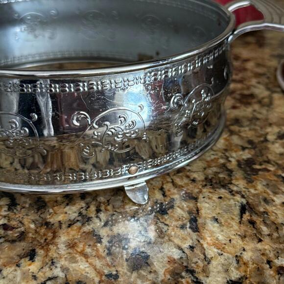 Red Round Ceramic Casserole Baking Dish w/Lid In Stainless Steel w/Handles USA - Picture 11 of 16